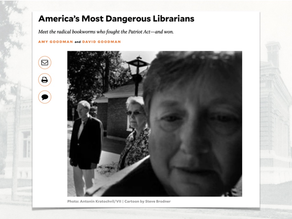 America's Most Dangerous Librarians article linked on links page